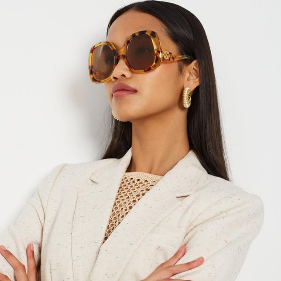 Gucci GG1235S 002 BRAND NEW Sunglasses Havana Brown Butterfly Oversized Women main image 7